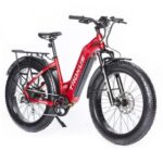 New Troxus Explorer Step Thru Electric Bike 26*4.0 Inch Fat Tire 750W Bafang Motor 45Km/h Speed 48V 20Ah Samsung Battery Shimano 8 Speed 125kg Load – Red
